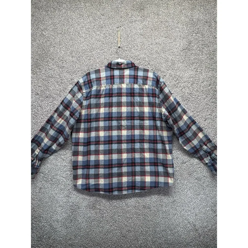 Untuckit Flannel Shirt Mens XXL 2XL Regular Button Up‎ Cotton Navy Plaid